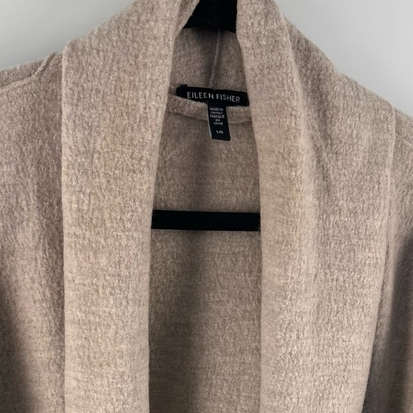 Eileen Fisher Lightweight Boiled Wool Coat in Responsible Wool - Size Large EUC - Picture 4 of 10